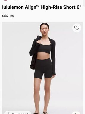 lululemon Align High-Rise 6" Shorts - Black